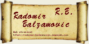 Radomir Balzamović vizit kartica